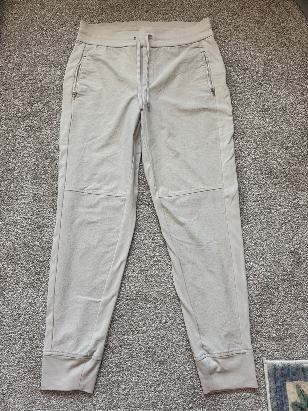 Athleta Women’s Light Beige Jogger Pants with Drawstring Waist